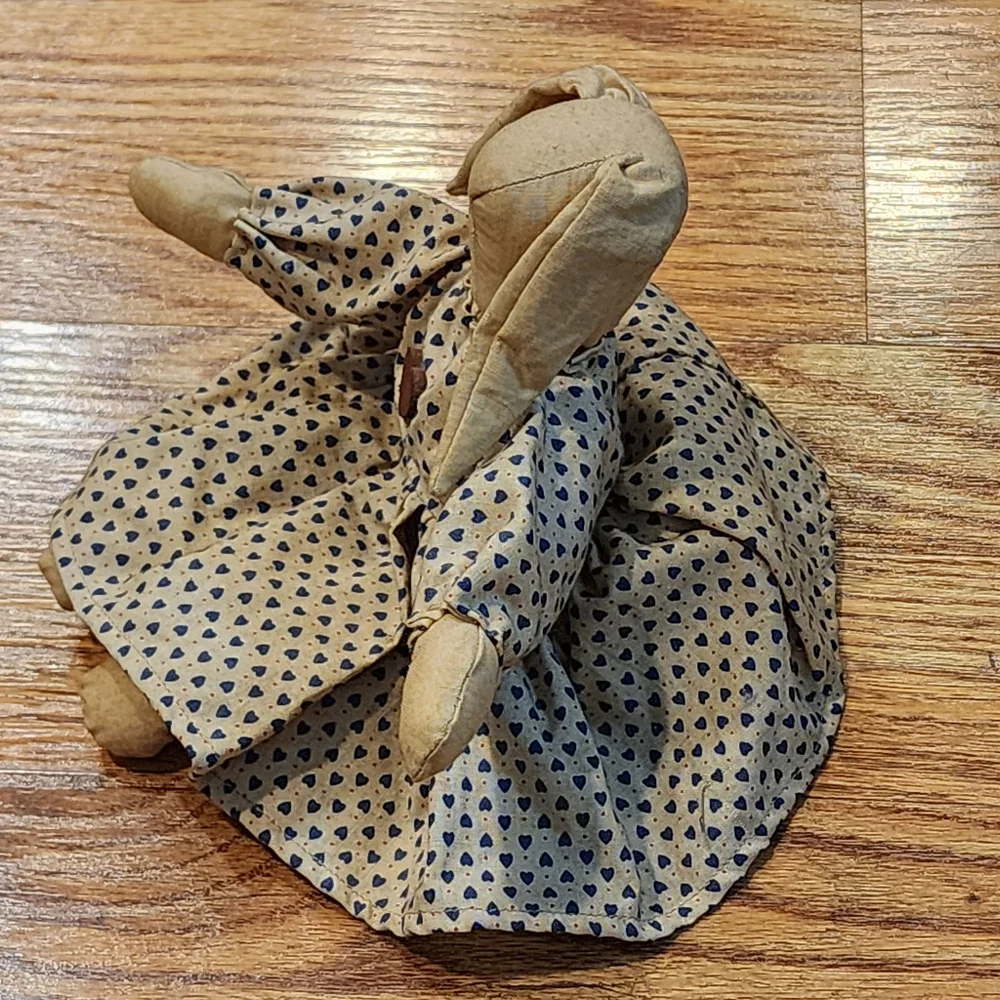 Vintage Rustic Primative Floppy Eared Bunny Rabbit Doll Easter Handmade 8